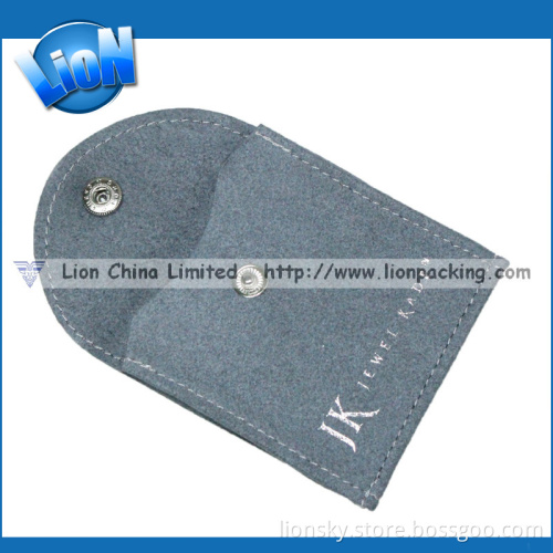 High Luxury Flap Faux Suede Pouch with Metalic Button (R-040)